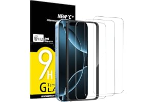 NEW'C Skärmskydd för iPhone 18 Pro Max, Härdat Glas med Monteringshjälp | 3-pack, , Transparent, Monteringshjälp Ingår, Härdat Glas, 9H Hårdhet, Reptåligt, Bubbelfritt, HD Klart, Oleofobiskt