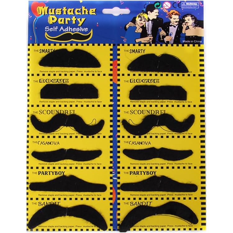SSRDFU Moustache Deguisement - 48 Pièces Fausse Moustache Moustaches