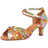 RUYBOZRY Scarpe da Ballo Latino Americano Donna in Raso Scarpe Ballo Salsa  da Sala Modello-802QB : Amazon.it: Scarpe e borse
