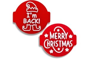 Merry Christmas Stamp Embosser 6cm for Icing, Fondant, Cupcake, Cake, Baking, Decoration, Made in UK by 1066 Factory (Pattern 12)