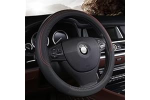 Pahajim Funda Volante Coche Universal Protector Volante Coche de Cuero PU Steering Wheel Cover Transpirable Antideslizante 37-38cm para Hombres y Mujeres