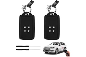 THKO Etui Carte pour Renault Dacia à 4 Boutons, 2pcs Coque de Protection 2 Pcs Porte-Clés 2 Pcs Gadgets Protège Clé Voiture en Silicone Accessoire Protecteur pour Clio/Espace 5/Master Bus/Talisman