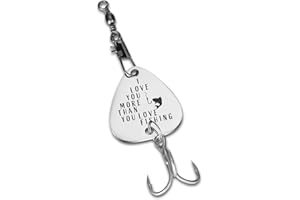 CJ&M I Love You More Than You Love Fishing Fishing Lure- Gift For Him Men's Fishing Lure Gift Wedding Gift Idea I Love You Lure Valentines Day Gift for Husband Boyfriend,Fisherman Gift