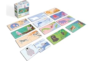 KUKI KUK KUKIKUK Puzzle Duo dove gli animali vivono – Gioco educativo per bambini dai 2 anni di età – Promuove il pensiero logico e il vocabolario – Grandi parti stabili – Regalo educativo prezioso per gli