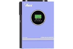 Anern Inverter solare ibrido da 3000W 24VDC a 220V/230VAC con regolatore solare 80A, ingresso PV max.400 V, funzionamento con batterie al piombo da 24V e al litio