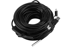 LAZMIN112 Video endoscopio portatile USB, telecamera di ispezione boroscopica impermeabile HD portatile 5,5 mm 20 metri, con luci a LED sulla punta, utilizzata per smartphone/tablet/computer