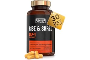 INTERNAL YOUTH Rise & Shred - GLP-1 Appetite Suppressants and Fat Burners for Men & Women Weight Loss - Clinically Studied Ingredients – Weight Loss Pills That Work Fast - Hunger Suppressant Diet Pills - Made in UK