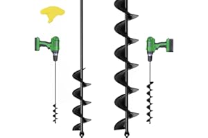 SYITCUN Foret hélicoïdal de Jardinage - 5x60cm et 8x60cm - pour perceuse sans Fil - avec Arbre Robuste - Idéal pour Installer des Plantes,Cultiver des oignons, de Pot de Fleurs et Creuser des Trous