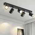 Plafonnier 2 Spots Noirs Orientables – GU10, Sans Ampoules – Rotation 350°, Inclinaison 90° – Pour Salon, Cuisine, Couloir – Design Moderne