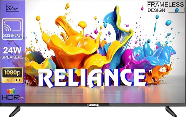 Reliance 80 cm (32 inch) Full HD LED Smart Android TV with 24 W Front Boom Speakers | 1000+ Smart Apps | Mobile Screen Connect | WiFi | Games (RGT32MP2784FHD)