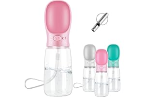 Makerfire Portable Dog Water Bottle 550ml, Dogs Travel Water Bottle, Pets Water Dispenser for Dog Cat Pet Outdoor Walking Travelling Drinking (Pink)