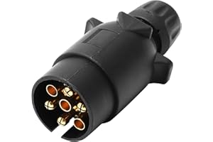 AGRISHOP Spina Rimorchio 7 Poli Impermeabile Spina 7 Poli 12v Gancio Traino, Spina Di Rimorchio a 7 Poli Maschio