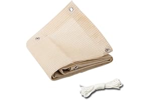 DUCCM HUIPYOU Sonnensegel Rechteckig, 90% UV Schutz HDPE Atmungsaktiv inkl Befestigungsseile Sonnensegel Sonnenschutz für Garten Balkon und Terrasse (Color : Beige, Size : 1mx2m/3.3x6.6ft)