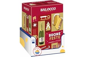 SPESA & RISPARMIO Cesto natalizio Kit Regalo Buone Feste con Pandoro Balocco + Bottiglia Contri – Idea Regalo Natalizia – Confezione Festiva (1 pezzi)