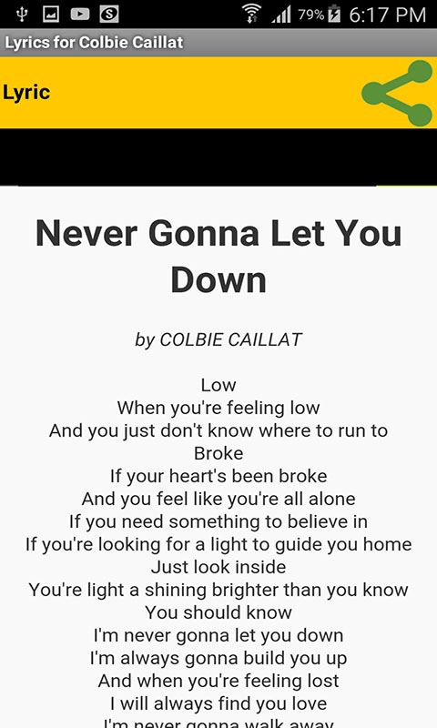 Lyrics For Colbie Caillat Amazon De Apps Fur Android amazon de