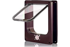 Moaobooh Sportello per gatti, serratura girevole a 4 vie, porta per animali domestici per cani e gatti di piccola taglia