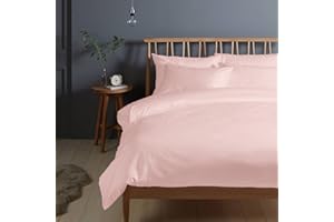 PIZUNA LINENS Pizuna Copripiumino Matrimoniale Cotone 240x200 cm Rosa Chiaro, 400 fili con trama Sateen in 100% Cotone a fiocco lungo Copripiumino 240x200 con 2 federe 50x80 (Copripiumino Cotone Rosa Chiaro)