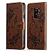 Produktbild HUDDU Braun Schutzhülle für Samsung Galaxy S9 Plus Hülle Blumen Schmetterling Embossed Flip Handyhülle Leder Tasche Wallet Cover Magnetic Stand Wrist für Samsung Galaxy S9 Plus Klapphülle Mädchen