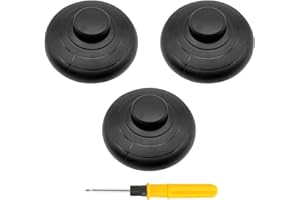 Acmerota Round Foot Switch Black Light Switch Table Lamp Switch Replacement Inline Foot Through Switch 250V/2A ON/Off Push Button Switch for Lamp Floor Lamp Standing Lamp Table Lights Connection Cable