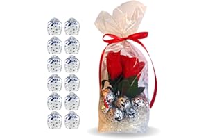 B&P Baci Perugina Regalo Originale - Baci Perugina Classico 125 g + Mini Bouquet Boccioli Rossi Artificiali - Regalo Natale