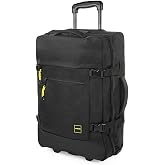 Jaslen - Cabin Travel Suitcase 55x40x20 - Polyester Material - Hand Luggage for Airplane - Small, Black