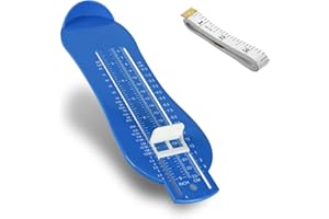 DBOO Precision Family Foot Measure UK - Durable ABS Kids Shoe Sizer with UK Sizes 0-13.5 & CM Conversion, Shoe Measure Tool Includes 150cm Dual-Scale Measuring Tape