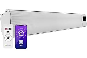 Klarstein Heizstrahler, Elektrische Heizung Terrasse & Garten, Infrarotstrahler mit WiFi App-Steuerung, Timer, LED-Anzeige, IP44 Infrarot Heizstrahler, CO2-Freie, Energieeffiziente Heizung, 2400W