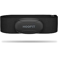 moofit HR8 Cardiofrequenzimetro Fascia Toracica, Dati Frequenza Cardiaca in Tempo Reale Bluetooth 5.0/ANT+, Impermeabile IP67