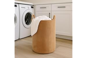 PUTSKA Laundry Basket – Blanket Basket for organising, Décor and Toys, Clothes Hamper – Perfect for Baby and Kids Room, Nursery, Bedroom, Bathroom, Living Room - Extra Large, Brown