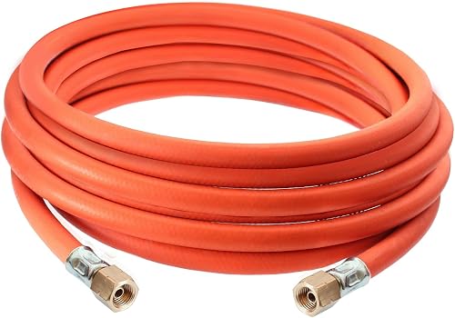 DOMINOX Industrial Gas Hose 500 cm with Clamp 2 x 1/4 Inch lks, Propane/Butane Gas Hose 5 m G1/4 Inch x G1/4 Inch