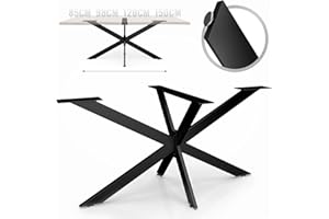 ‎MIADOMODO MIADOMODO® Kreuzgestell - Spider, Schwarz, 150 cm, aus Stahl, Industrial, für Wohnzimmertisch, DIY, Schwerlast, Stabil, Massiv - Tischgestell