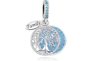 LSxAB Sparkling Tree of Life Family Charms Compatible with Pandora Bracelets