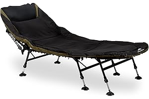 CampFeuer Tumbona Plegable XXL | 210 x 85 x 45 – 60 cm | Altura Ajustable y Estable con 8 Patas | Cama de Campamento, Cama de Camping, Reclinable