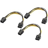 Pcie Adapter Cable, Bolongking 6-pin to 8-pin PCIe Express Power Adapter Cable,4 Inches/10CM (Pack of 3)