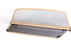 TiefTech Deflector de Viento para VW Beetle 5C7 Descapotable (2012 en adelante) - Plegable - con Cierre Rápido - Beige | Deflector de Viento | Deflector de Aire | Parabrisas para descapotable