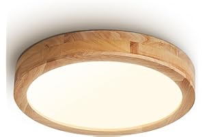 Baerolc Plafon LED Techo,30cm Lampara techo Madera,20W 4500K Blanco Neutro Redonda Lámpara Techo dormitorio oficina cocina habitación infantil pasillo balcón