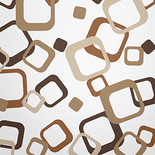WANDfee® Wandtattoo 60 farbige Retro Cubes Vierecke Farbe dunkelbraun braun hellbraun beige