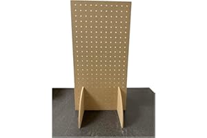 PARTY DECOR Free Standing MDF Peg Board - Size - 600mm x 300mm - 6mm Holes - Great as Tool Organiser - To be used with Wooden Dowels 6mm not included with item