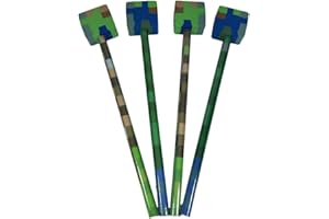 SDM 4 x Block Camouflage Pixel Design Pencils With Cube Erasers Toppers Ideal Party Bag Fillers