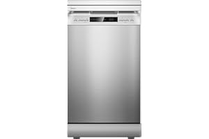 Midea MFD45S200X.1-IT Lavastoviglie Libera Installazione con 10 coperti, 8 Programmi, Display a LED, Partenza Ritardata, Funzione di Mezzo Carico, Asciugatura Extra - Inox