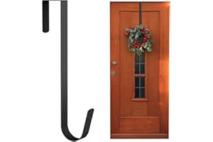 ANSIO Wieszak na wieniec bożonarodzeniowy na drzwi wejściowe, 31,7 cm, wieszak na wieniec na drzwi wejściowe, dekoracja bożonarodzeniowa, 1 szt., czarny