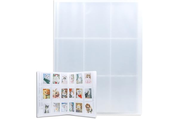 Amimy 288 poches Photo Album pour Fujifilm Instax Mini 7s 8 8+ 9 25 50 70 90, Polaroid PIC-snap 300, Sprocket HP, Kodak Mini 3 pouces Film (Transparent)