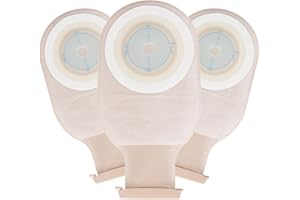 Daisyleaf 20 PCS Colostomy Bags, Ostomy Supplies, One Piece Drainable Pouch with Clamp Closure for Ileostomy Stoma Care, Cut-to-Fit