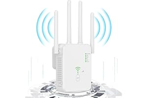 NUTRIOLI TONOS Répéteur WiFi, Repeteur WiFi Puissant 1200Mbps, Amplificateur WiFi sans Fil Double Bande 5GHz & 2.4GHz avec WPS, WiFi Extender Port Gigabit, Compatible avec Tous Les Routeurs