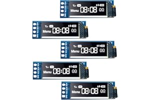 LAFVIN 5 PCs 0,91 Zoll I2C OLED Display Module IIC OLED -Bildschirm Treiber DC 3,3 V ~ 5V kompatibel mit Arduino Raspberry Pi (weiß)