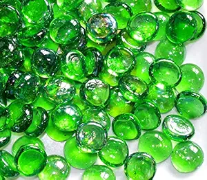 Firstly Glass Pebbles for Aquarium Decorative Vase Filler Craft Garden Decoration, Decorative Stones/Pebbles (400g)(Green)