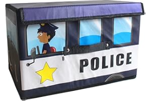 easybuy Almacenaje juguetes baul juguetes infantil, Cajas de almacenaje, Caja juguetes, Aja con compartimento, Para niños y niños, Coches de policía