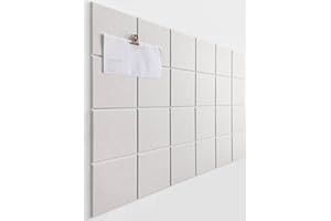 DECORETTA Cork Board Alternative - 6 Pack Felt Wall Tiles with Safe Removable Adhesive Tabs, Cork Boards for Walls Notice Board for Home Office and School Pin Board Tack Board- Warm White