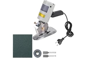 OKANEMOQI Taglierina elettrica industriale per tessuti, 90 mm, lama rotonda elettrica per tessuti con affilatrice automatica Inciisione, senza sbavature, senza pieghe