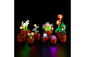 BrickBling Kit d'éclairage LED pour Lego 10329 Icônes Mini Plantes (pas de Lego), kit d'éclairage décoratif pour Lego Tiny Plants 10329 Jouet créatif, DE-10329-P57901